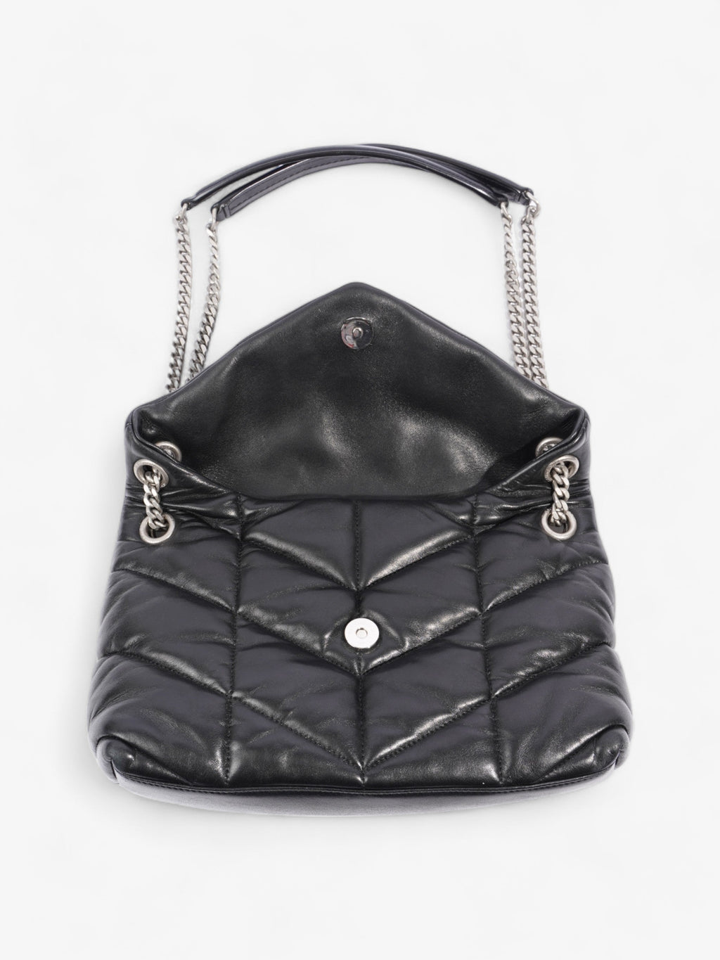Saint Laurent Lou Lou Puffer Black Lambskin Leather Small