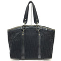 Christian Dior Tote Bag Canvas / leather black Flower embroidery Trotter Women Used