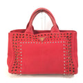 PRADA Tote Bag canvas Red Triangle logo plate Canapa GM Bijou