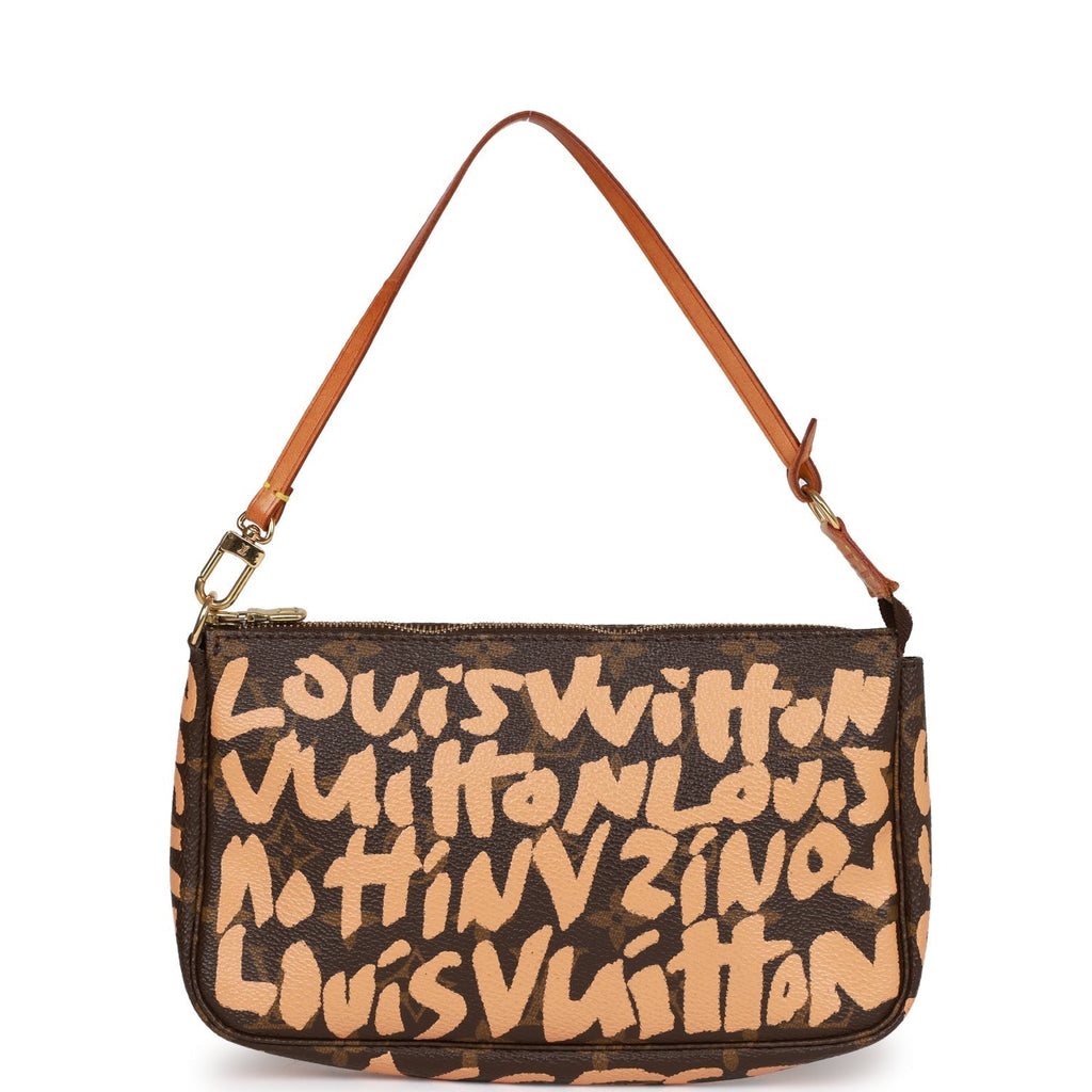 Louis Vuitton Vintage x Stephen Sprouse Peach Graffiti Pochette Bag Gold Hardware
