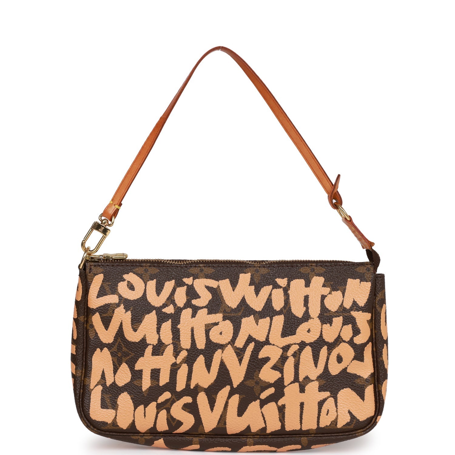 Louis Vuitton Vintage x Stephen Sprouse Peach Graffiti Pochette Bag Gold Hardware