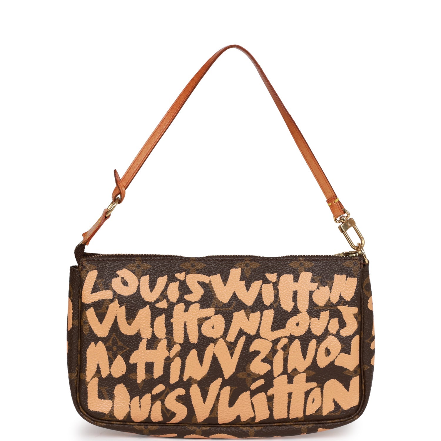 Louis Vuitton Vintage x Stephen Sprouse Peach Graffiti Pochette Bag Gold Hardware