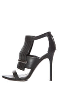 L.A.M.B. Black Textured Leather Sandals SZ 6.5 Sale