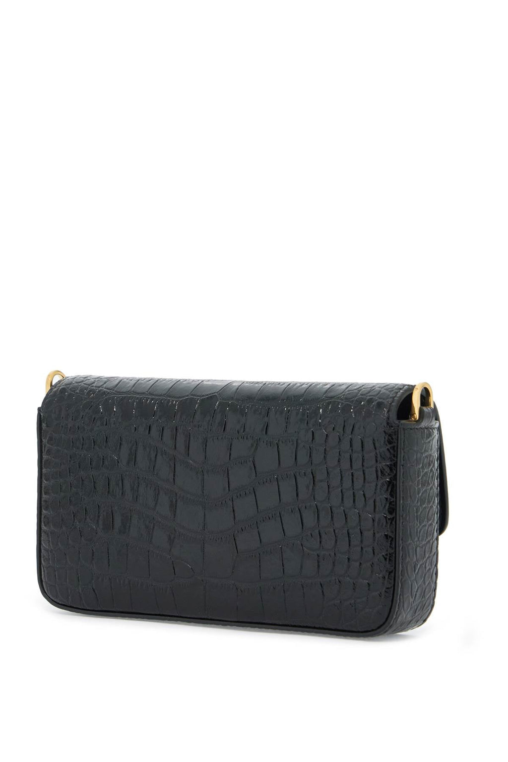 MINI WALLIS CROCODILE PRINT LEATHER BAG.