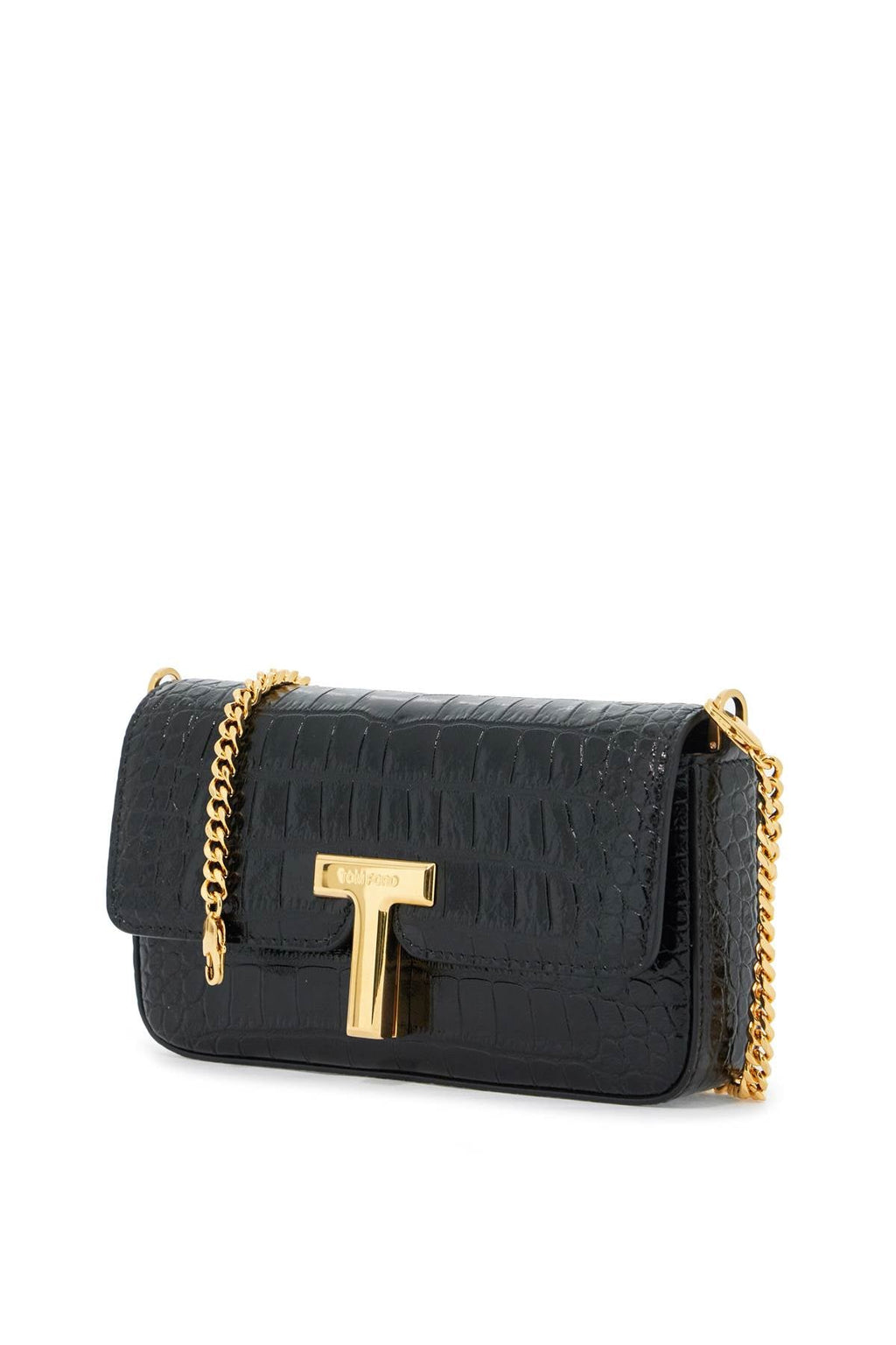 MINI WALLIS CROCODILE PRINT LEATHER BAG.