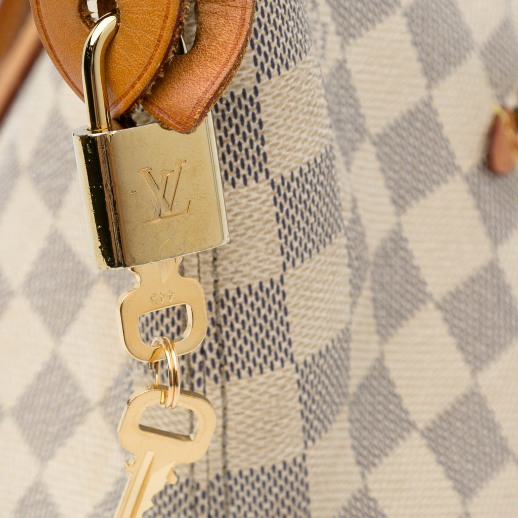 White Louis Vuitton Damier Azur Iena MM Tote Bag