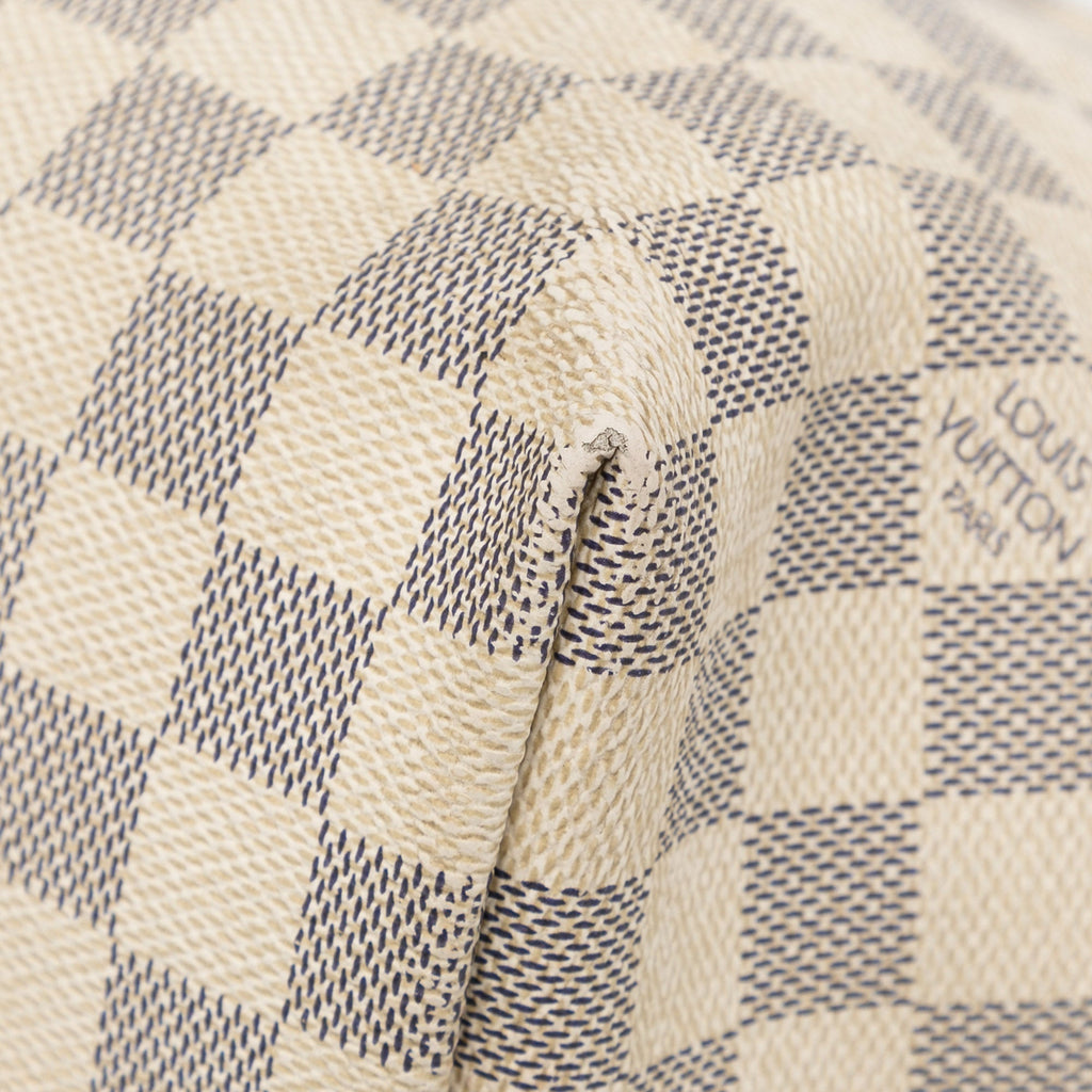 White Louis Vuitton Damier Azur Iena MM Tote Bag
