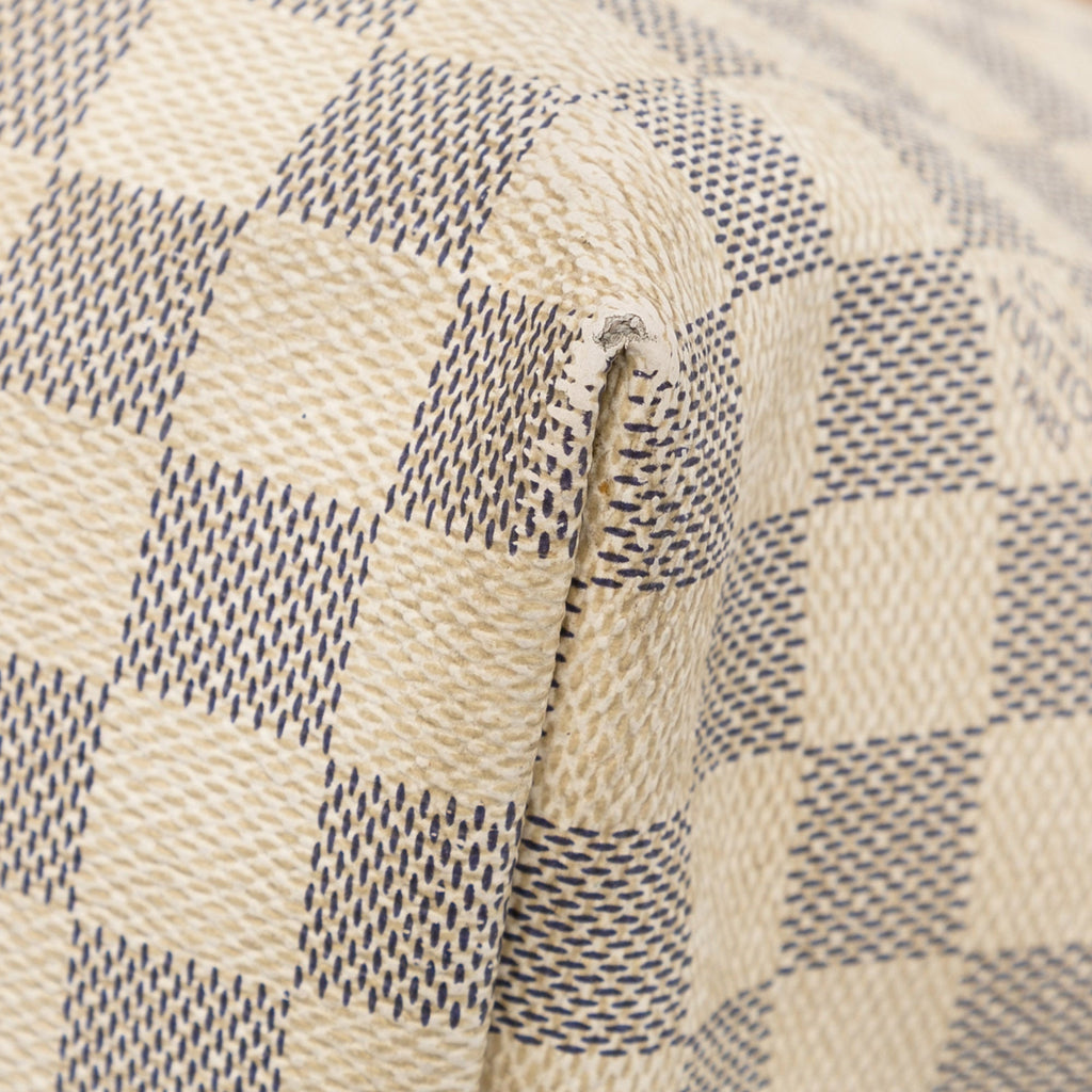 White Louis Vuitton Damier Azur Iena MM Tote Bag