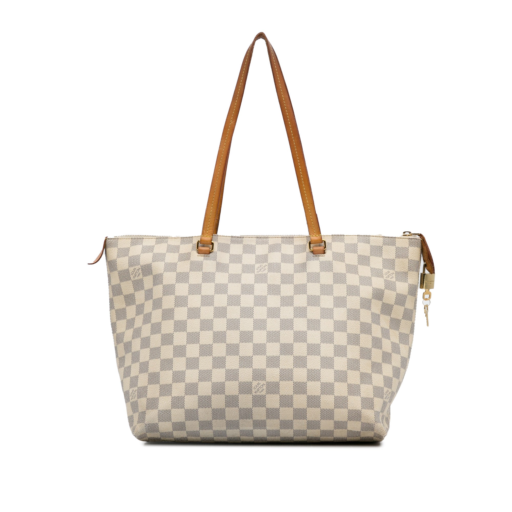 White Louis Vuitton Damier Azur Iena MM Tote Bag