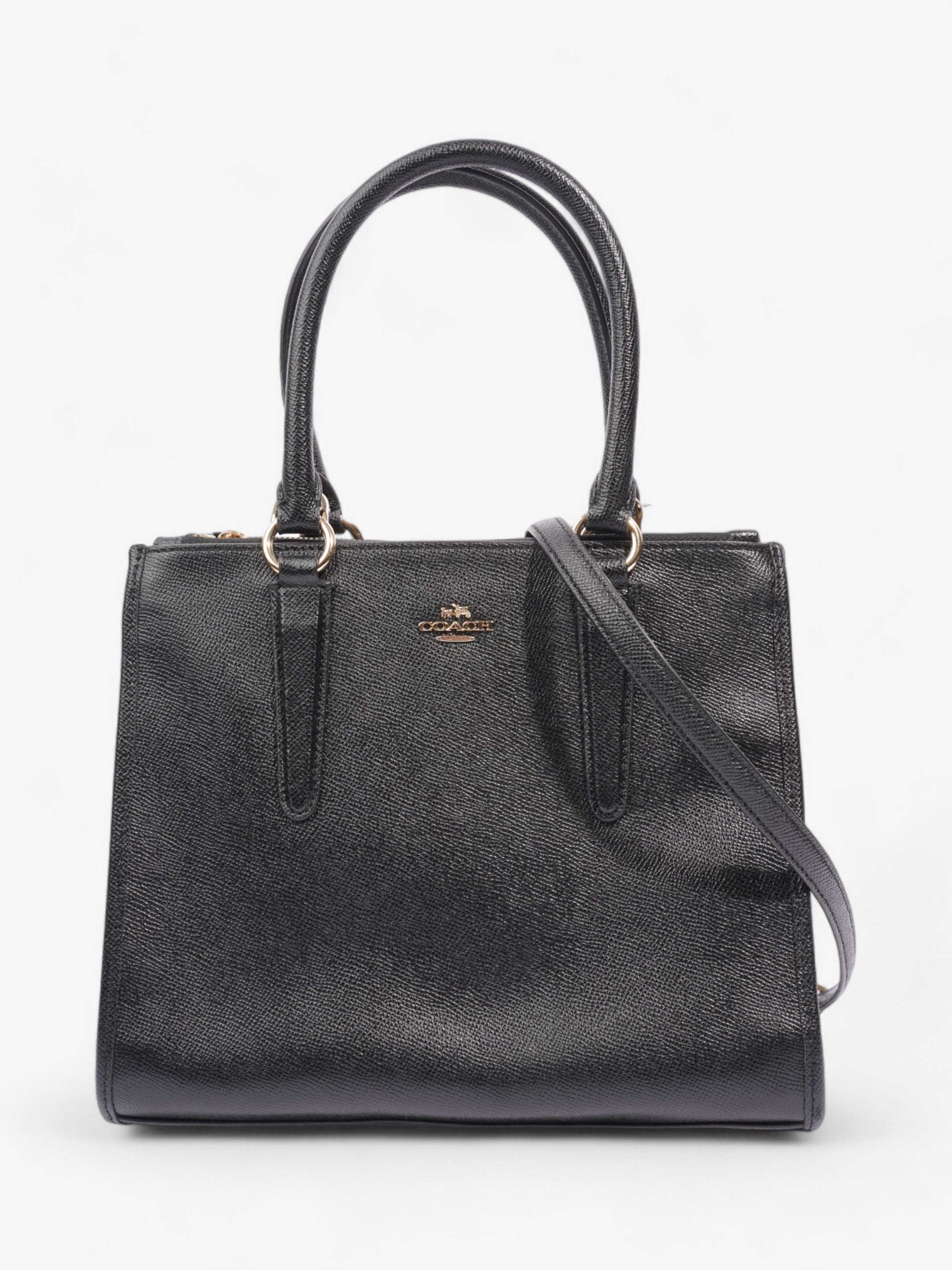 Coach Christie Carryall Black Leather Medium