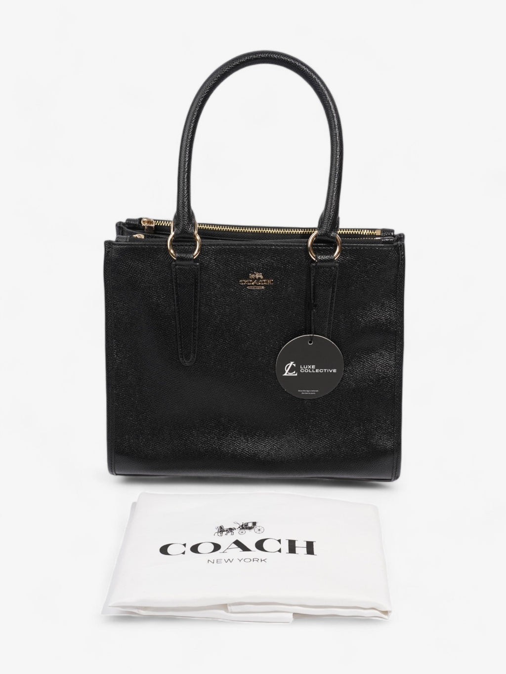Coach Christie Carryall Black Leather Medium