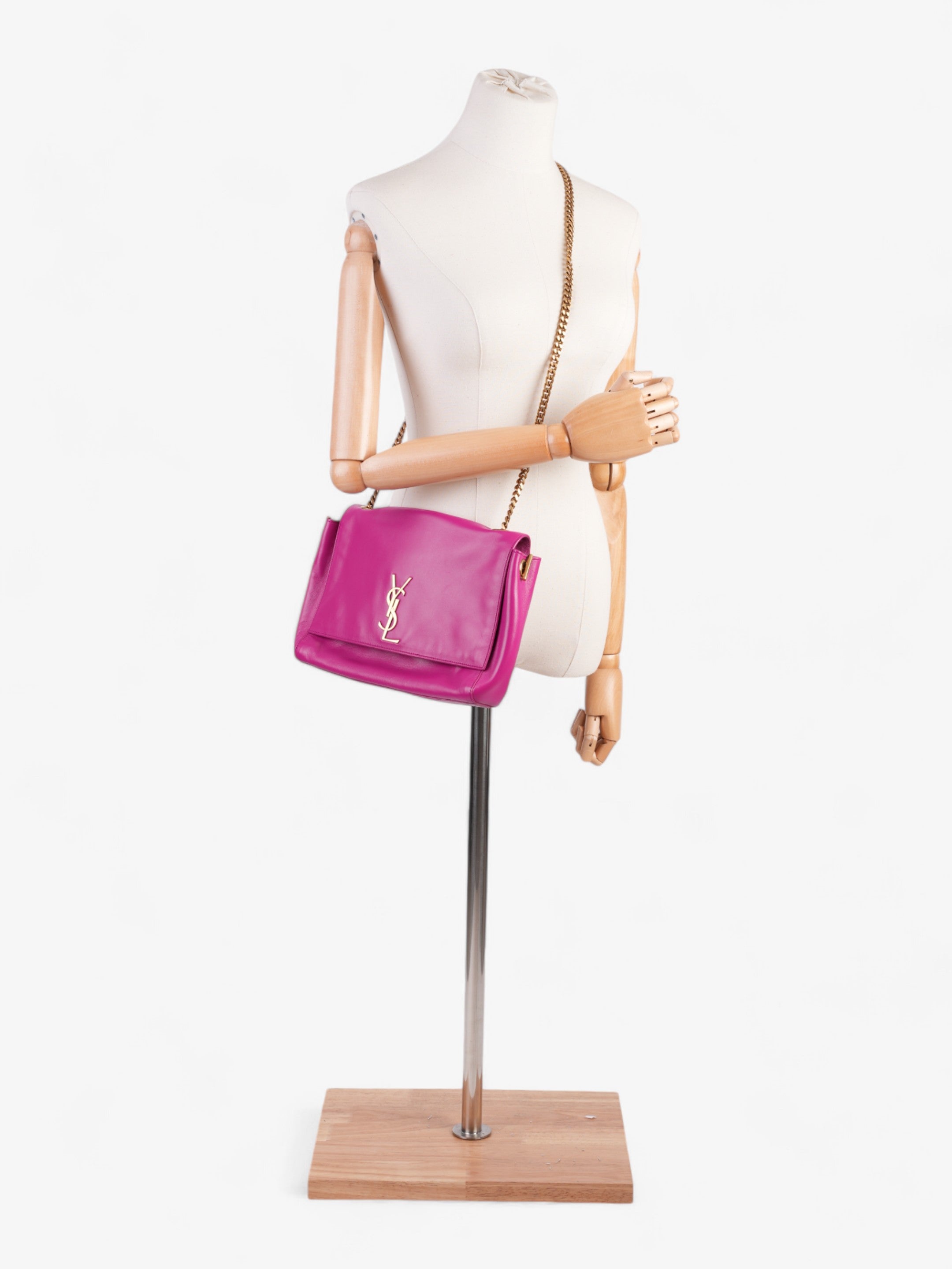 Saint Laurent Kate Reversible Hot Pink Leather