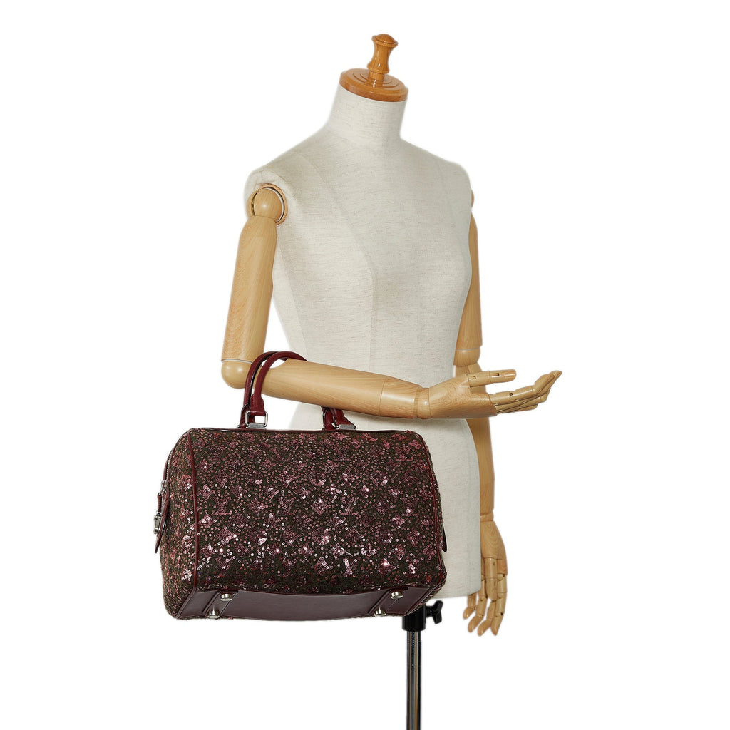 Burgundy Louis Vuitton Monogram Sunshine Express Speedy 30 Boston Bag
