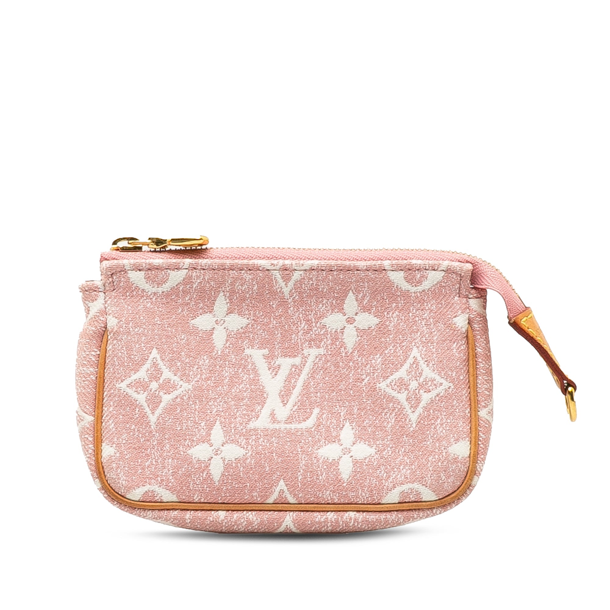 Pink Louis Vuitton Micro Monogram Jacquard Denim Pochette Accessoires Pouch