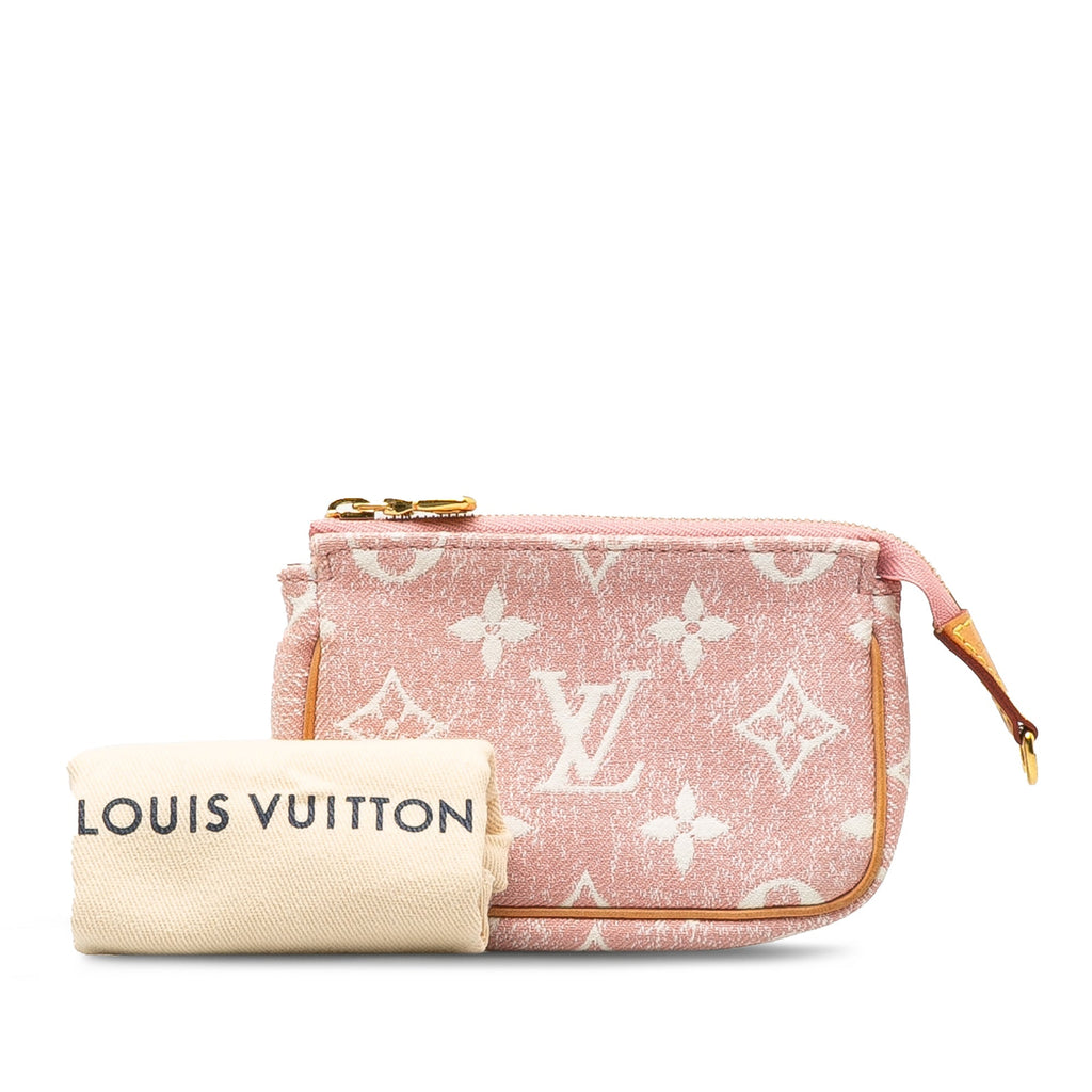 Pink Louis Vuitton Micro Monogram Jacquard Denim Pochette Accessoires Pouch