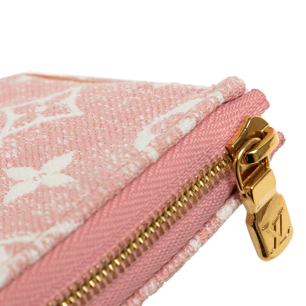 Pink Louis Vuitton Micro Monogram Jacquard Denim Pochette Accessoires Pouch