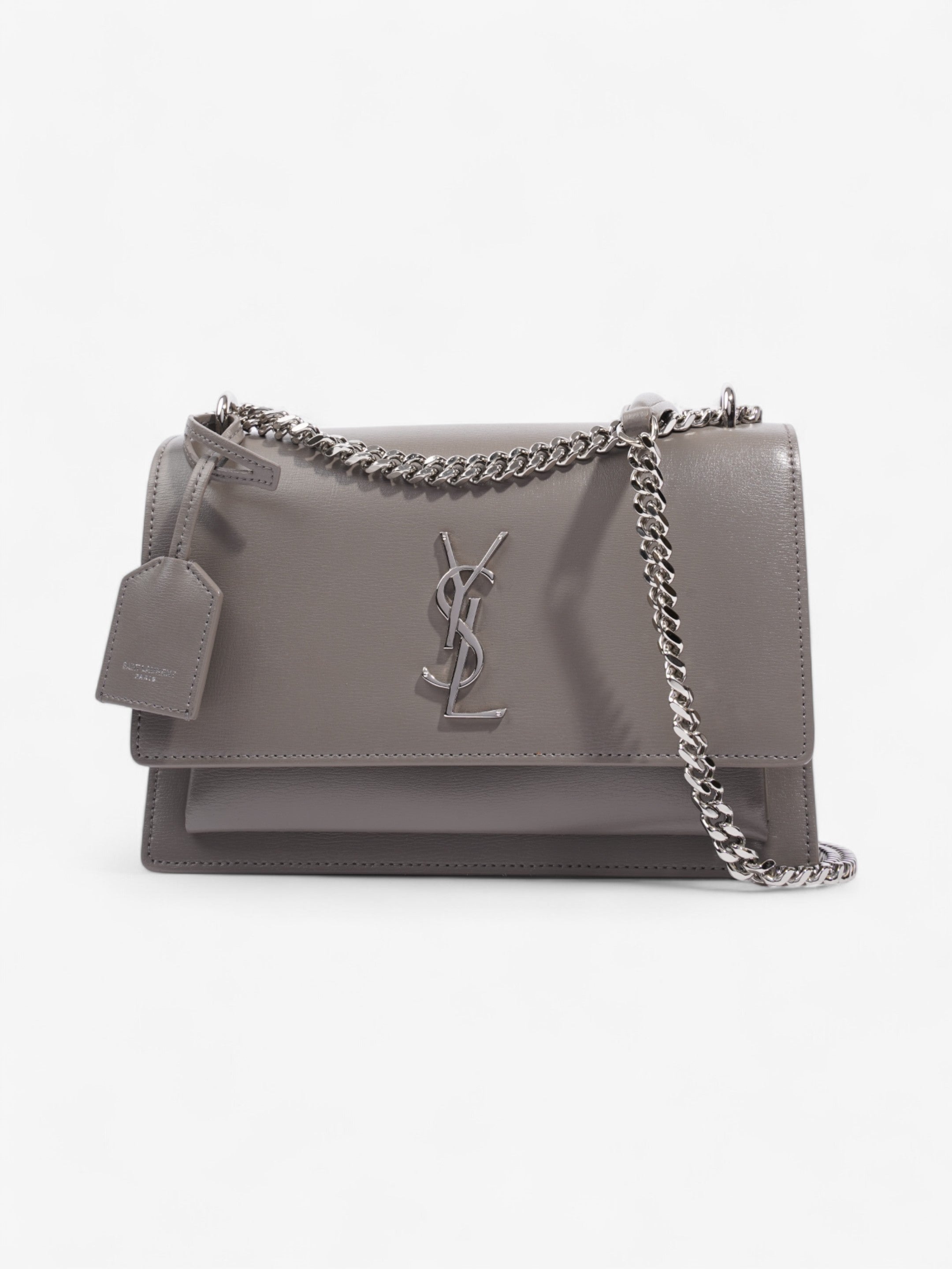 Saint Laurent Sunset Grey Calfskin Leather Medium
