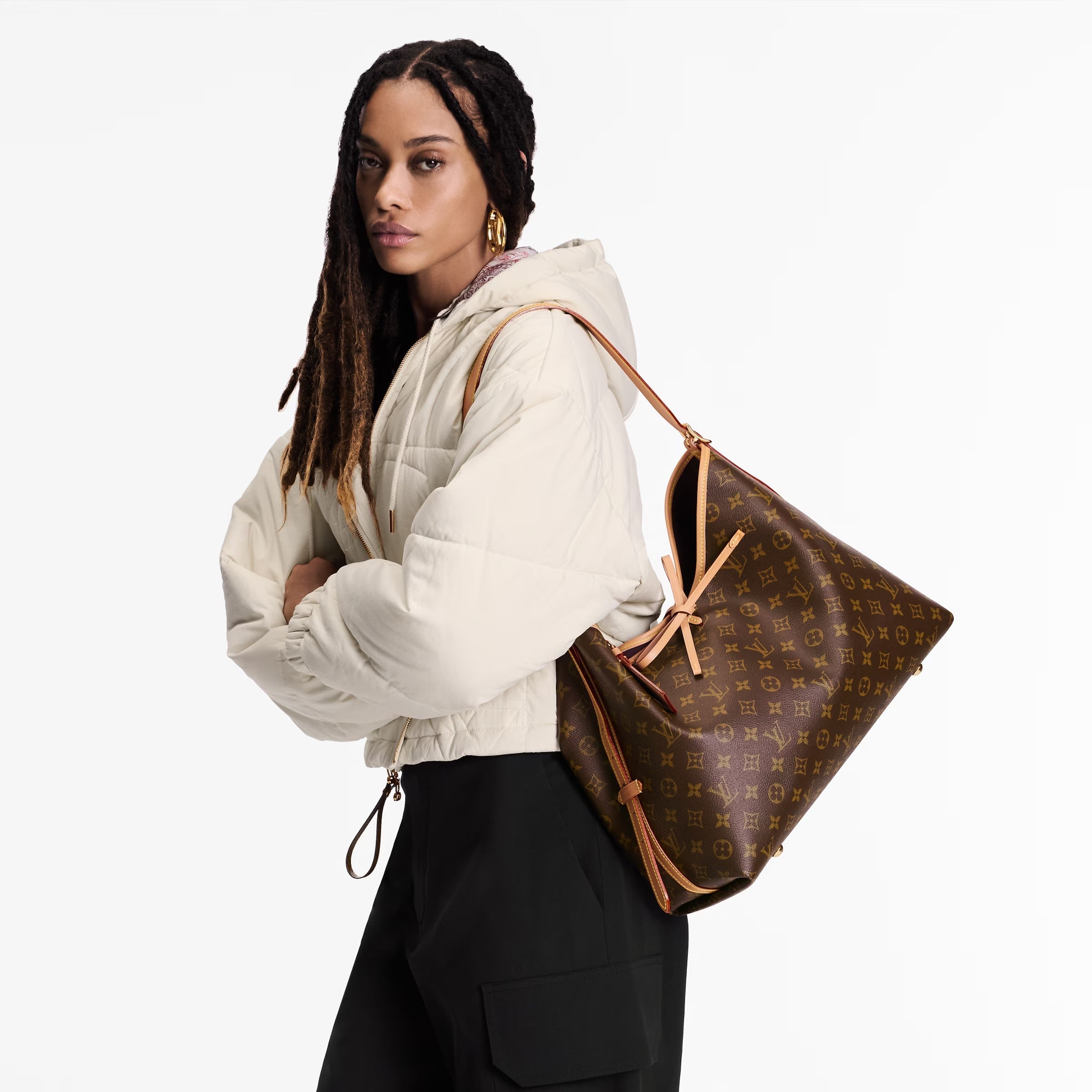 LOUIS VUITTON MONOGRAM CARRYALL MM SHOULDER BAG