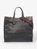 Coach Field Tote Black / Oxblood Leather 40