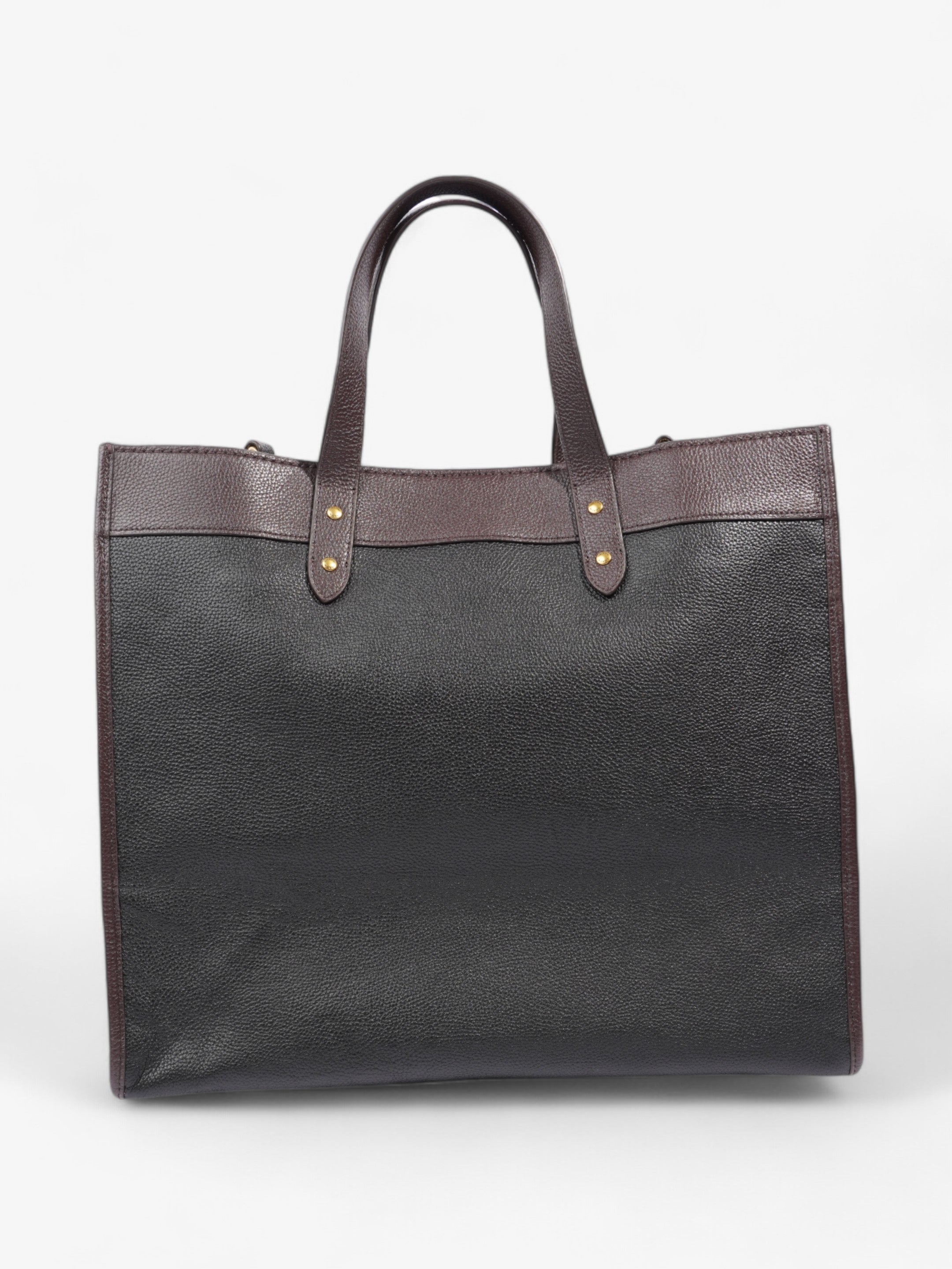 Coach Field Tote Black / Oxblood Leather 40