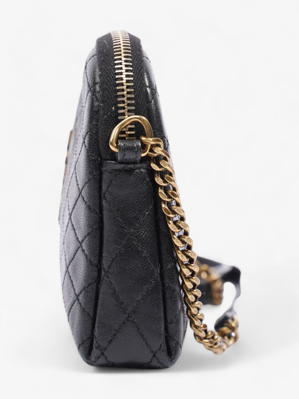 Saint Laurent Gaby Black Matelasse Leather Mini
