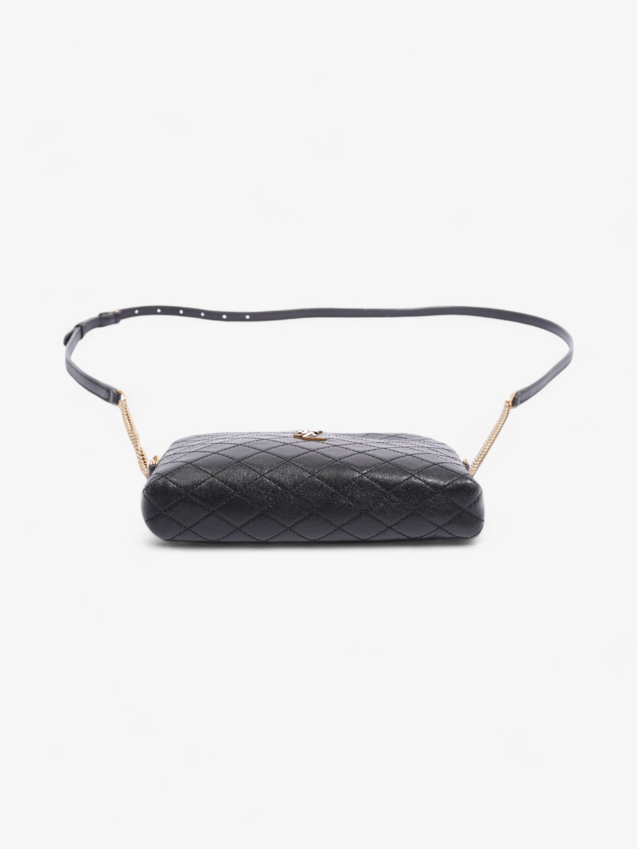 Saint Laurent Gaby Black Matelasse Leather Mini