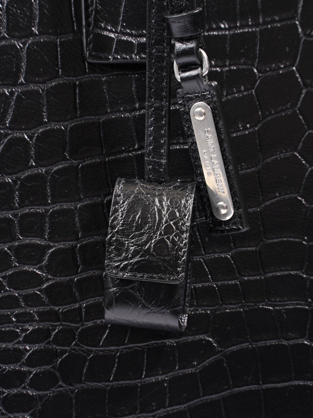 Saint Laurent Sac De Jour Black Embossed Leather North/South