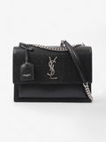Saint Laurent Sunset Medium Black Leather