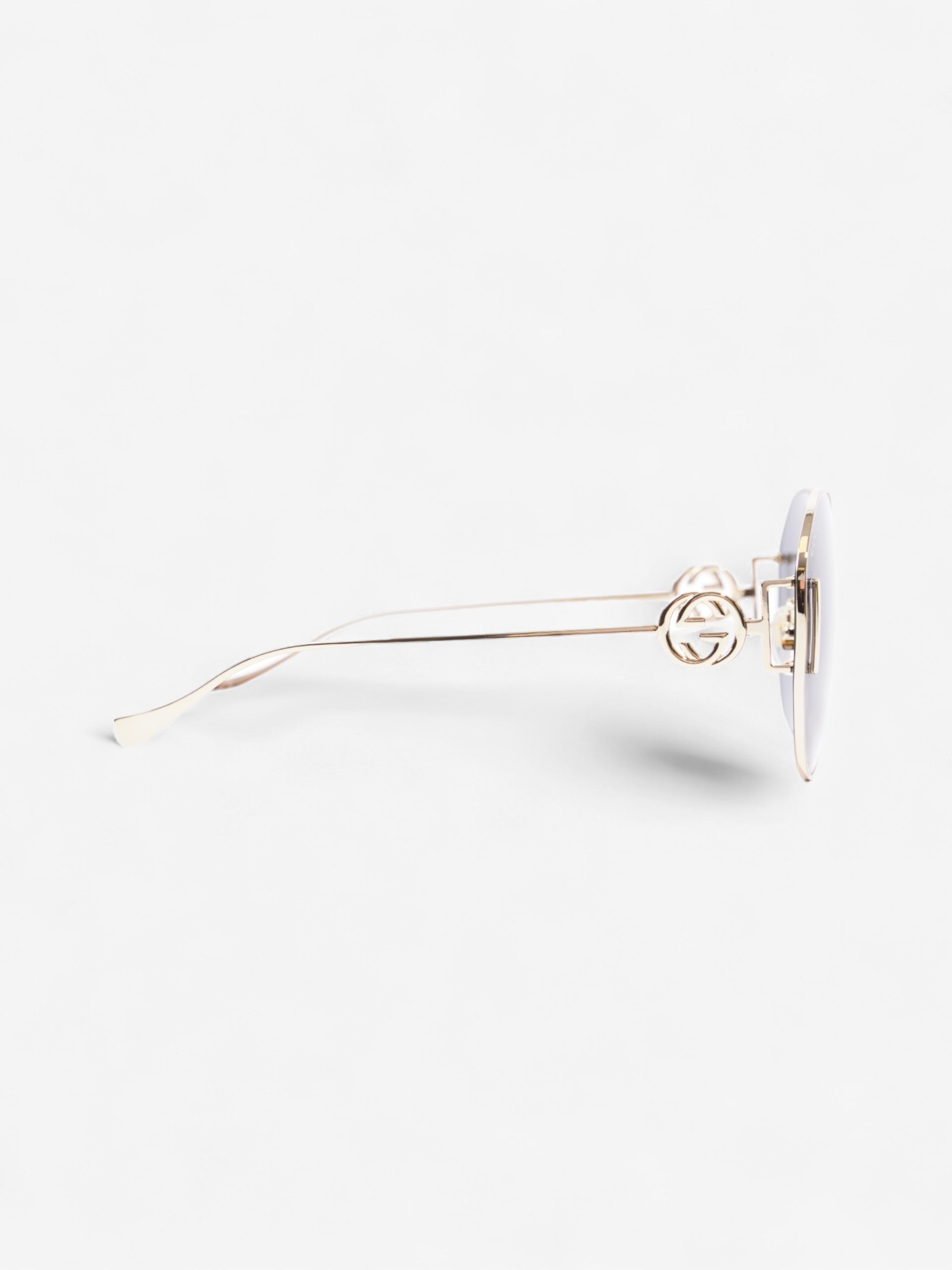 Gucci Interlocking G Sunglasses Gold / Black Acetate 140mm