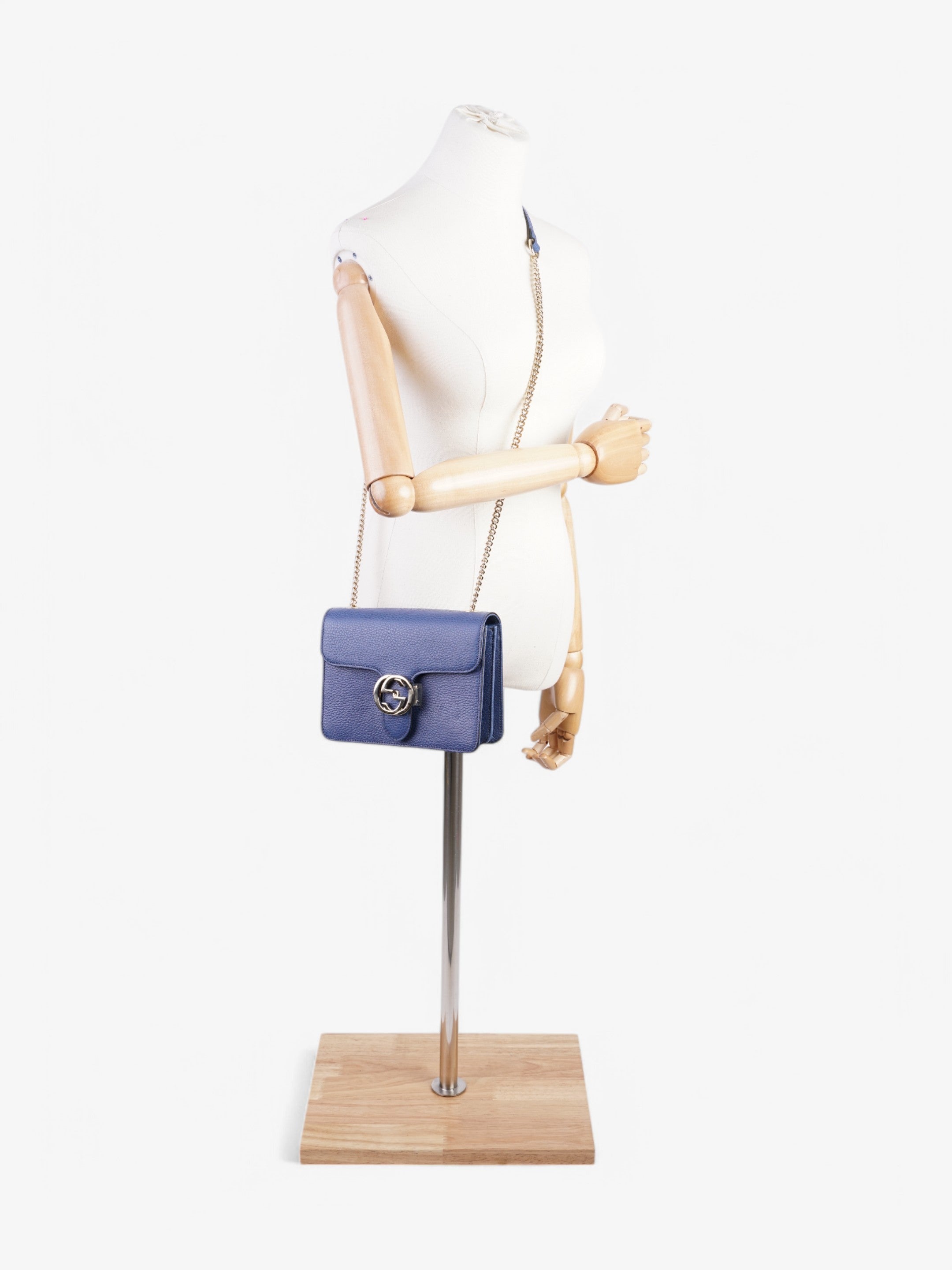 Gucci Dollar Interlocking G Caspian Calfskin Leather Small