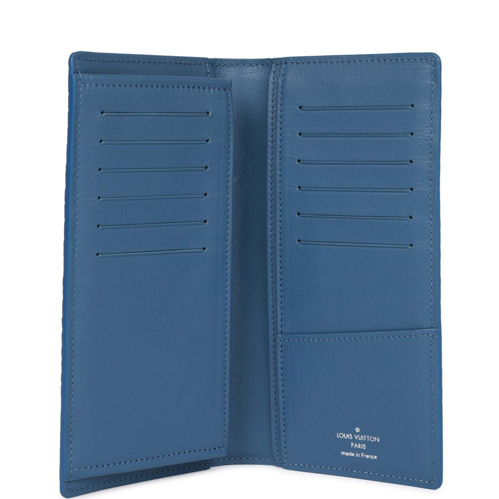 Louis Vuitton Brazza Wallet Multi Blue Matte Alligator Silver Hardware