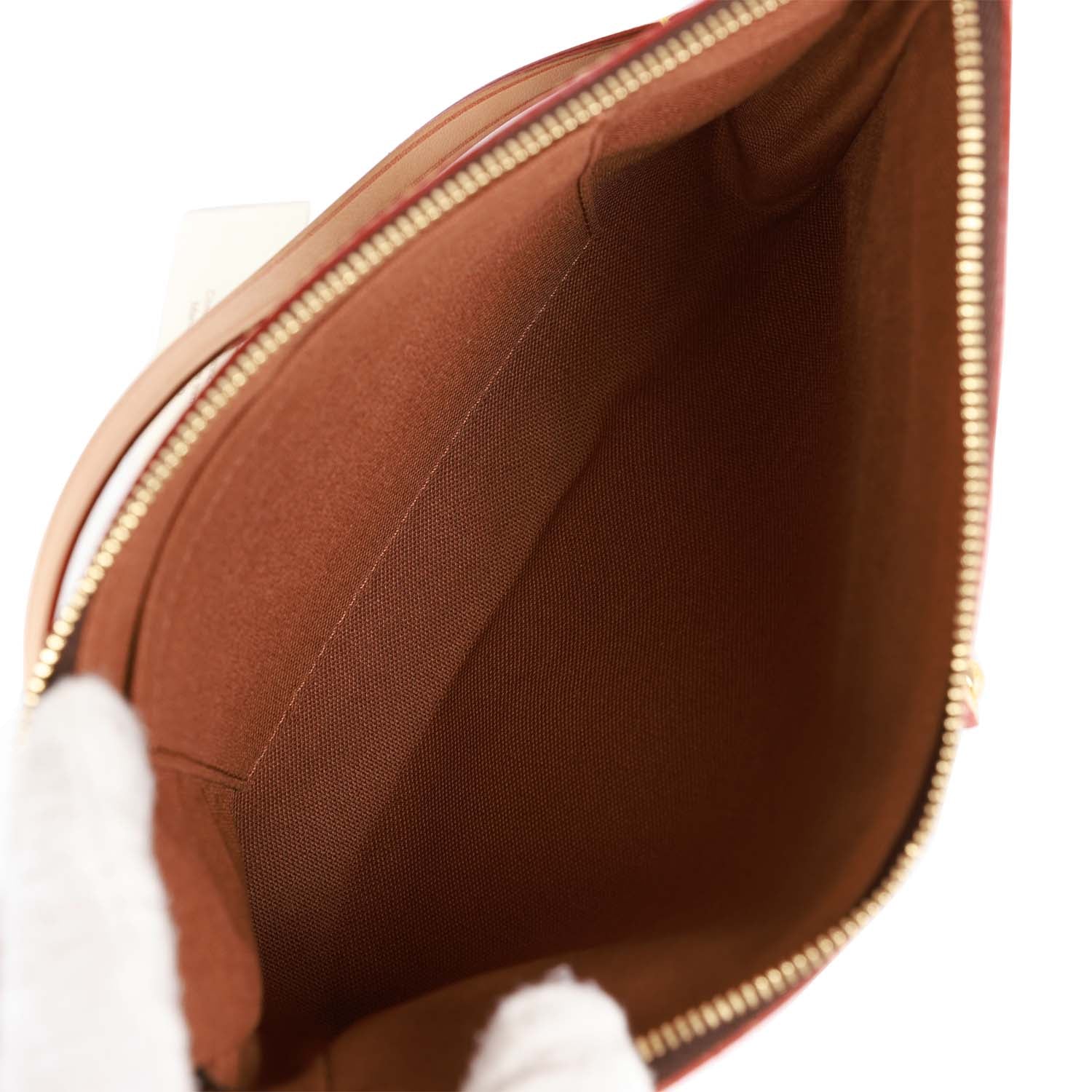 Louis Vuitton Brown Monogram Riveting Pochette Gold Hardware