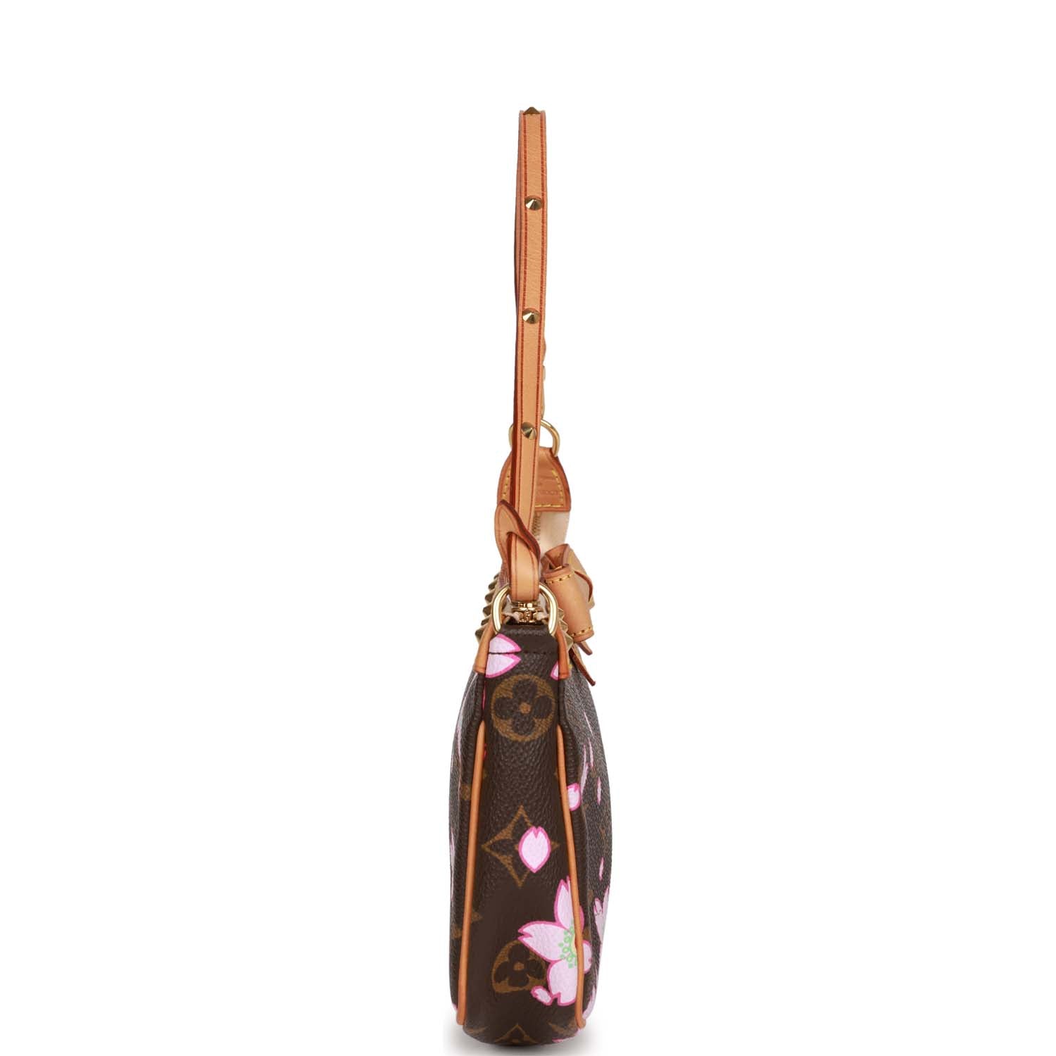 Louis Vuitton Vintage x Takashi Murakami Monogram Cherry Blossom Pochette Gold Hardware