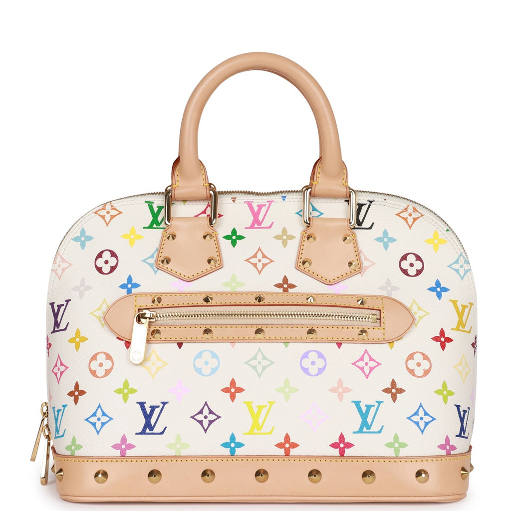 Louis Vuitton Vintage Monogram Multicolor White Alma PM Gold Hardware