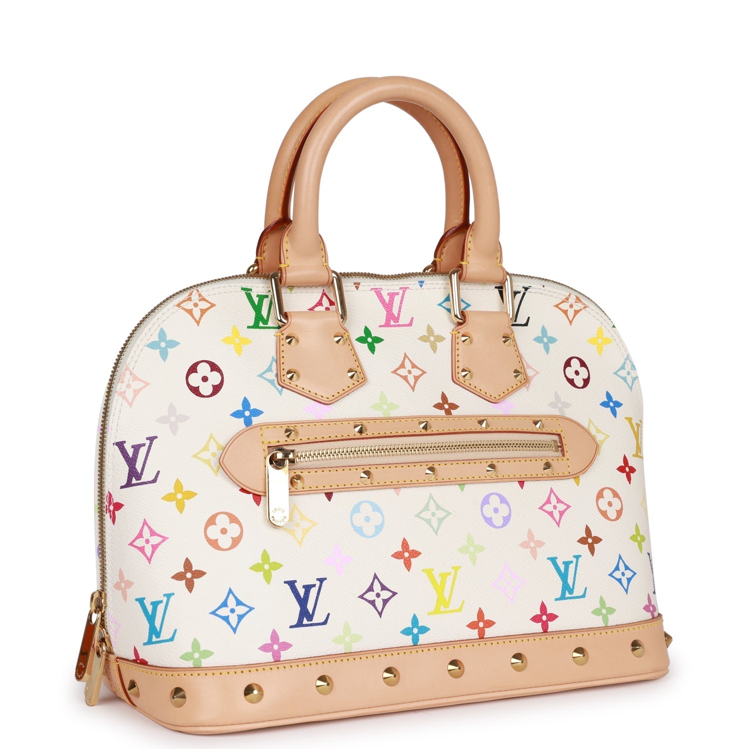 Louis Vuitton Vintage Monogram Multicolor White Alma PM Gold Hardware