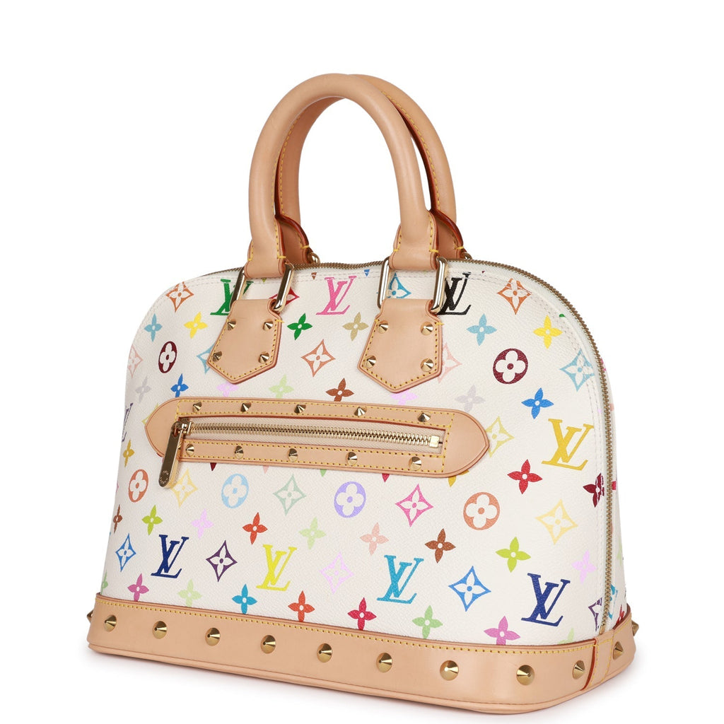 Louis Vuitton Vintage Monogram Multicolor White Alma PM Gold Hardware
