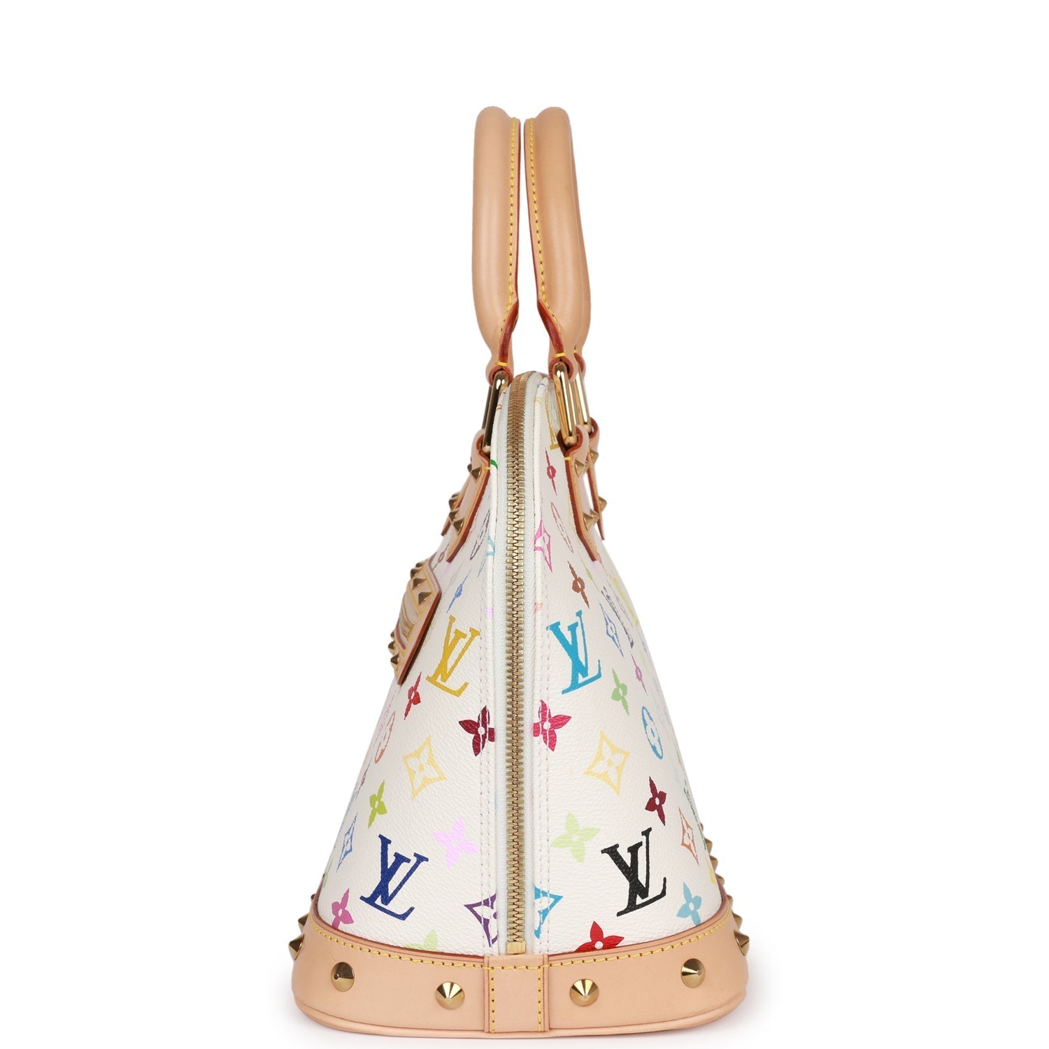 Louis Vuitton Vintage Monogram Multicolor White Alma PM Gold Hardware