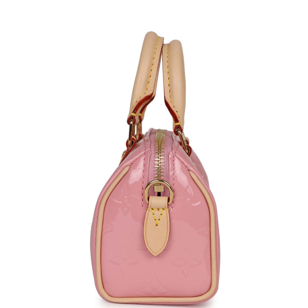 Louis Vuitton Nano Speedy Mochi Pink Vernis Gold Hardware