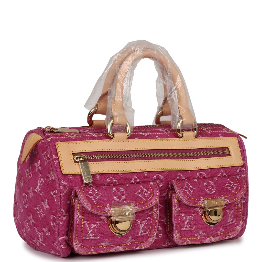 Louis Vuitton Vintage Neo Speedy Pink Denim Monogram Gold Hardware