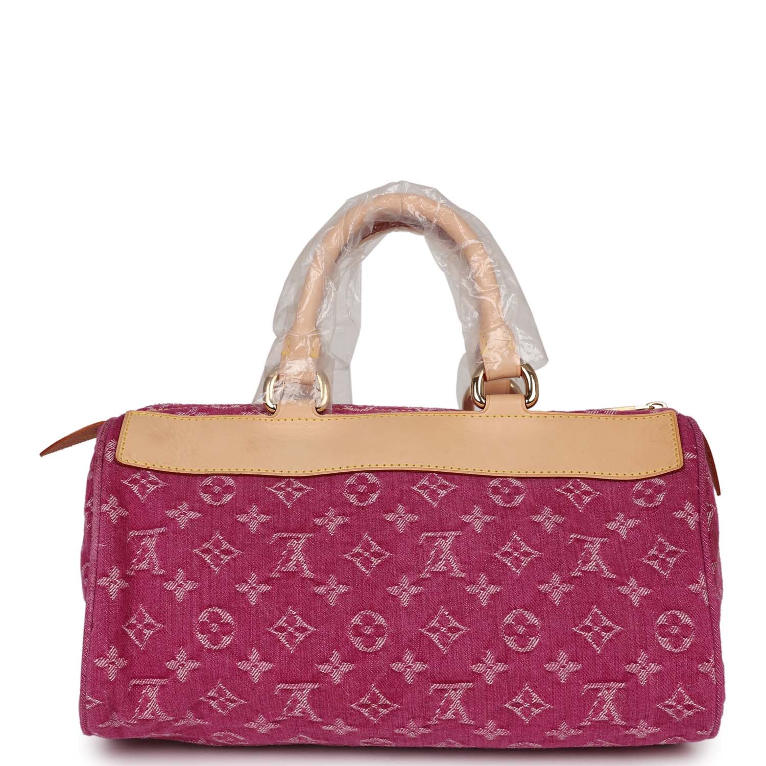 Louis Vuitton Vintage Neo Speedy Pink Denim Monogram Gold Hardware