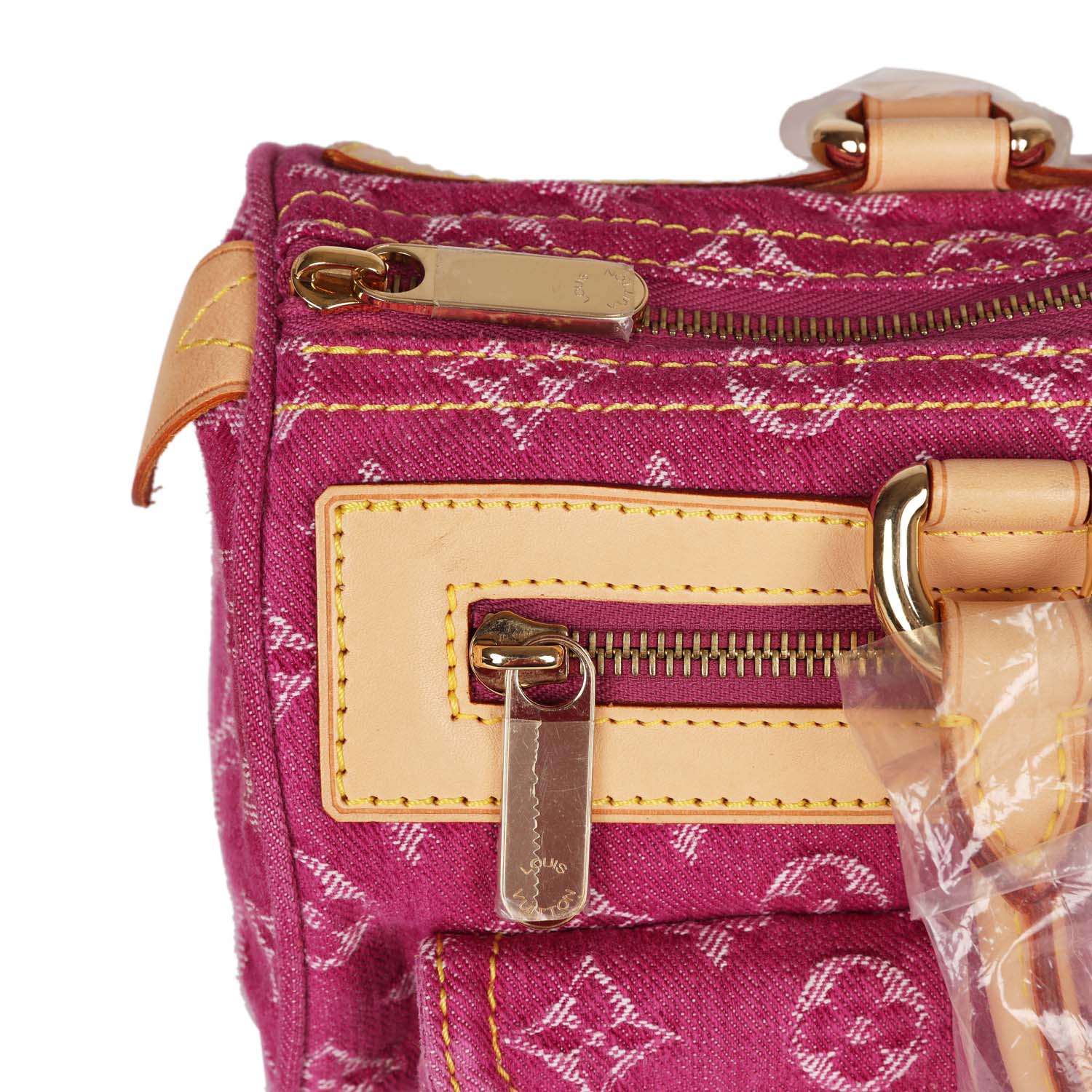 Louis Vuitton Vintage Neo Speedy Pink Denim Monogram Gold Hardware