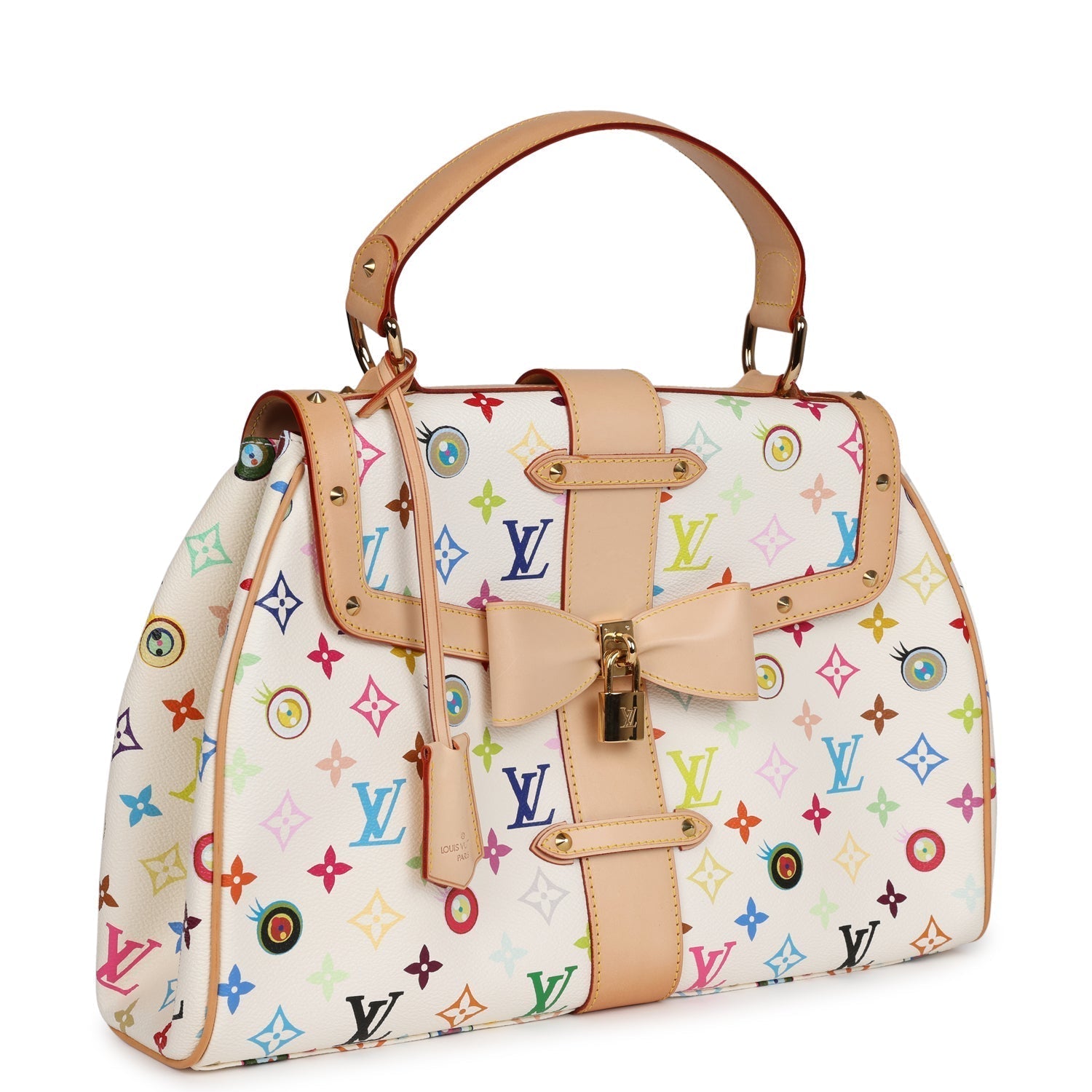 Louis Vuitton Vintage x Takashi Murakami Sac Retro GM White Multicolor Eye Love You Monogram Gold Hardware