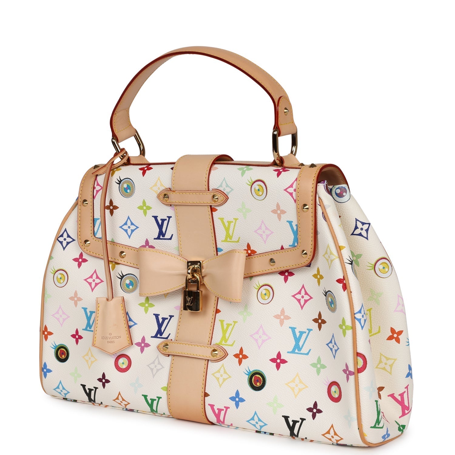 Louis Vuitton Vintage x Takashi Murakami Sac Retro GM White Multicolor Eye Love You Monogram Gold Hardware