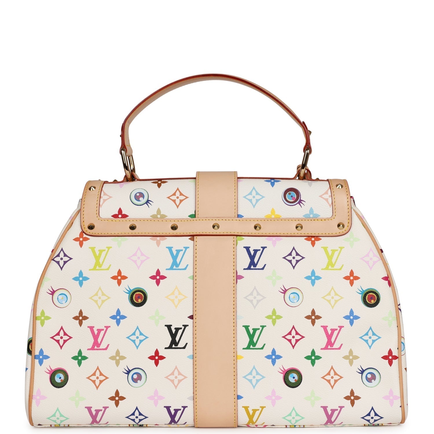 Louis Vuitton Vintage x Takashi Murakami Sac Retro GM White Multicolor Eye Love You Monogram Gold Hardware