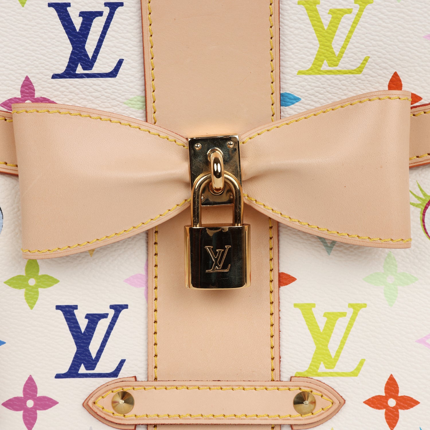 Louis Vuitton Vintage x Takashi Murakami Sac Retro GM White Multicolor Eye Love You Monogram Gold Hardware