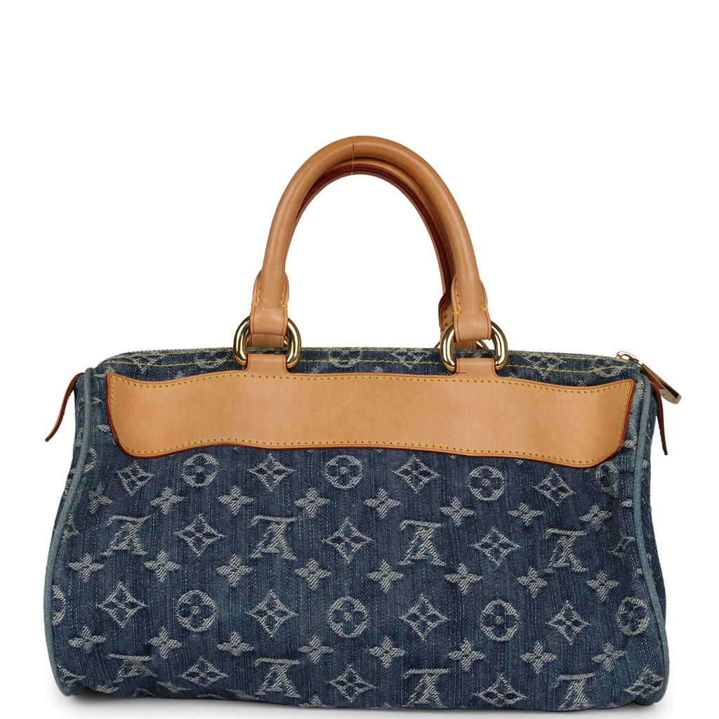 Louis Vuitton Vintage Neo Speedy Blue Denim Monogram Gold Hardware