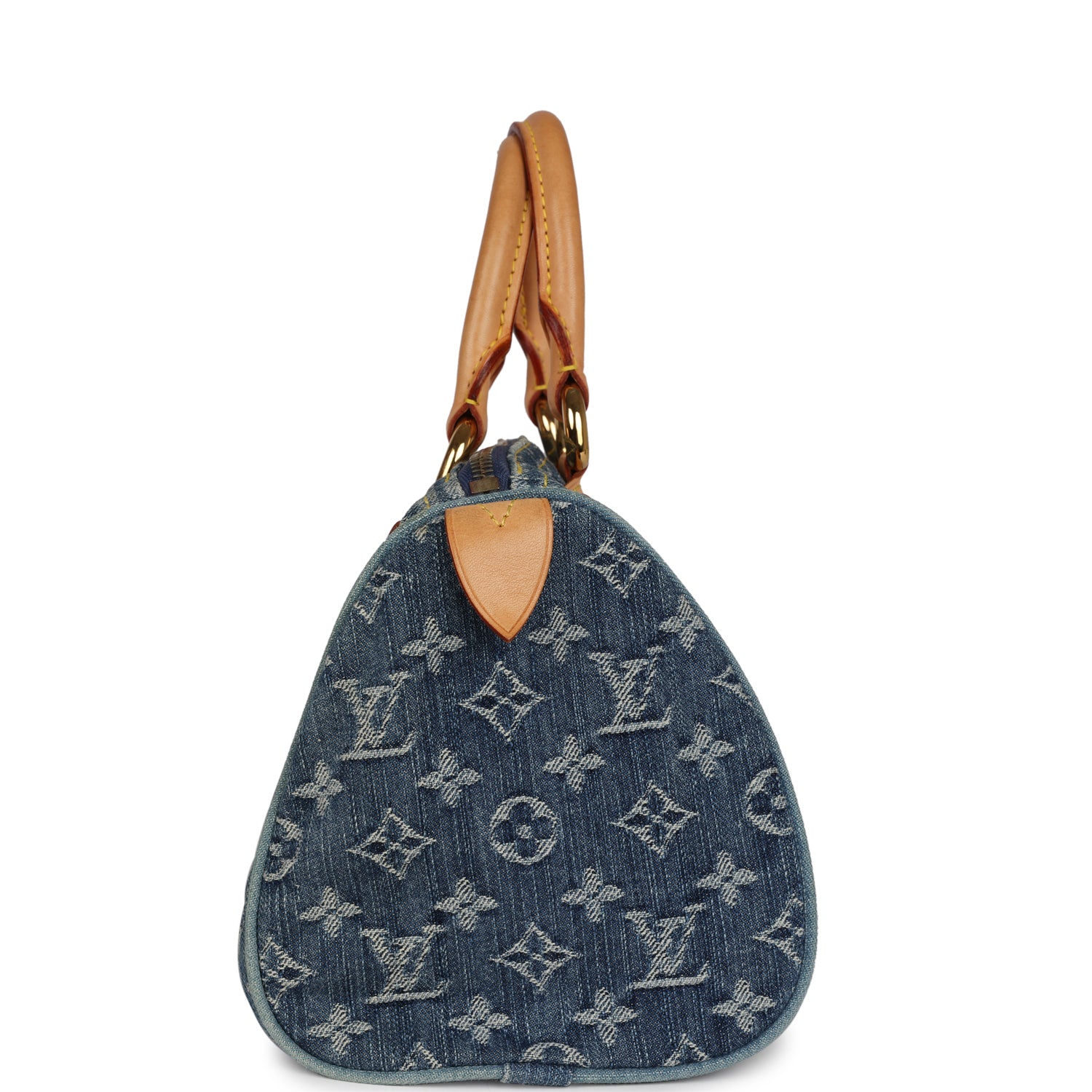 Louis Vuitton Vintage Neo Speedy Blue Denim Monogram Gold Hardware