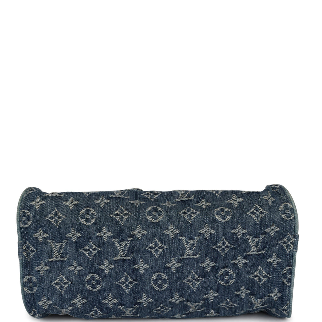 Louis Vuitton Vintage Neo Speedy Blue Denim Monogram Gold Hardware