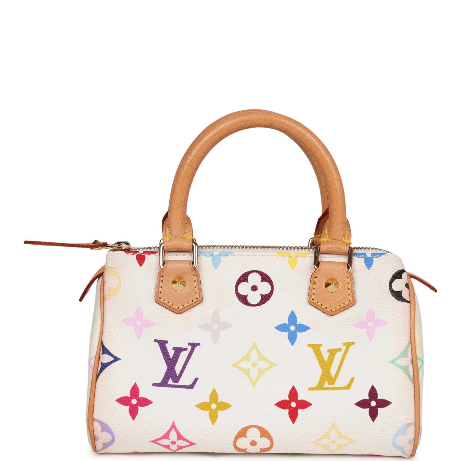 Louis Vuitton Vintage X Takashi Murakami Mini HL Speedy White Multicolor Gold Hardware