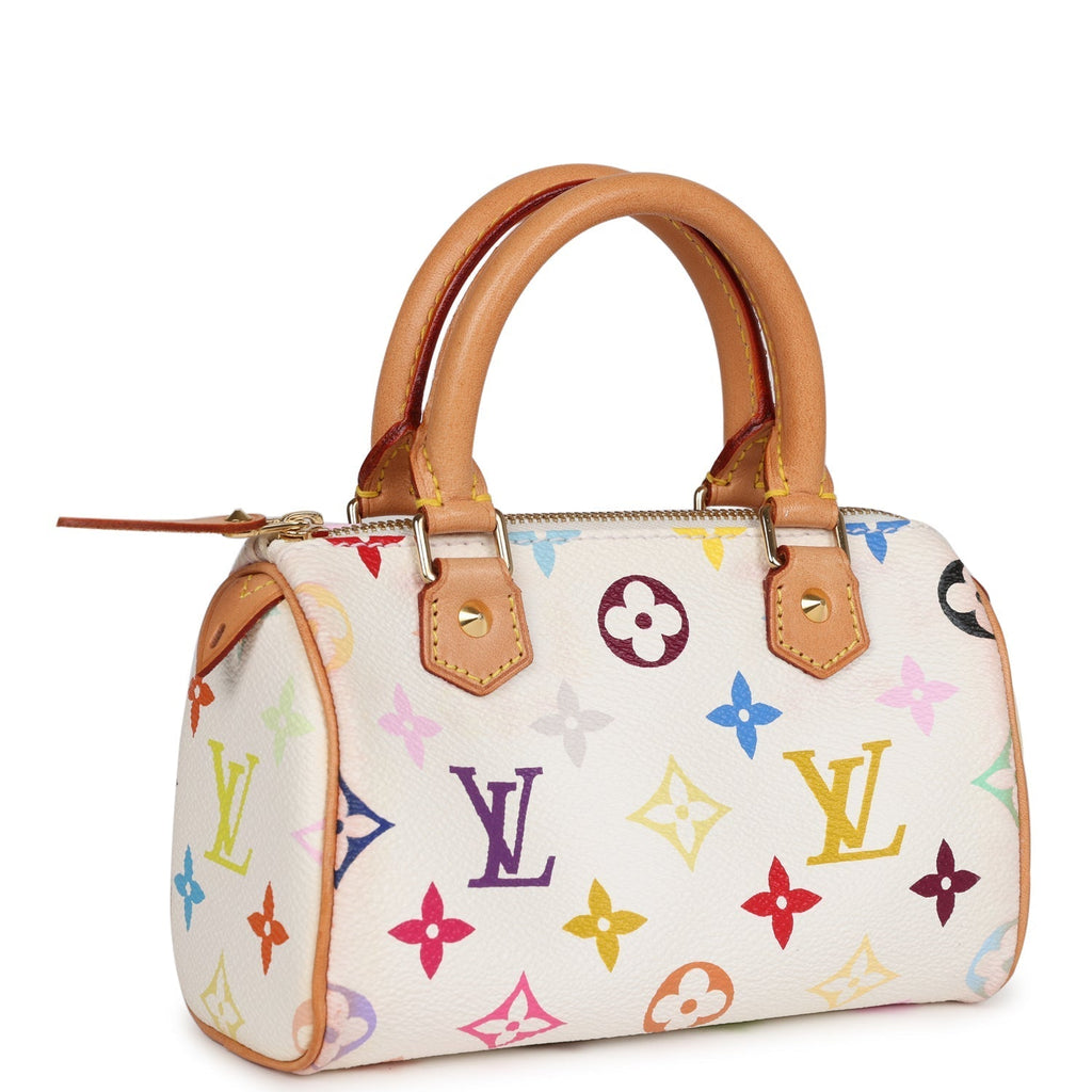 Louis Vuitton Vintage X Takashi Murakami Mini HL Speedy White Multicolor Gold Hardware